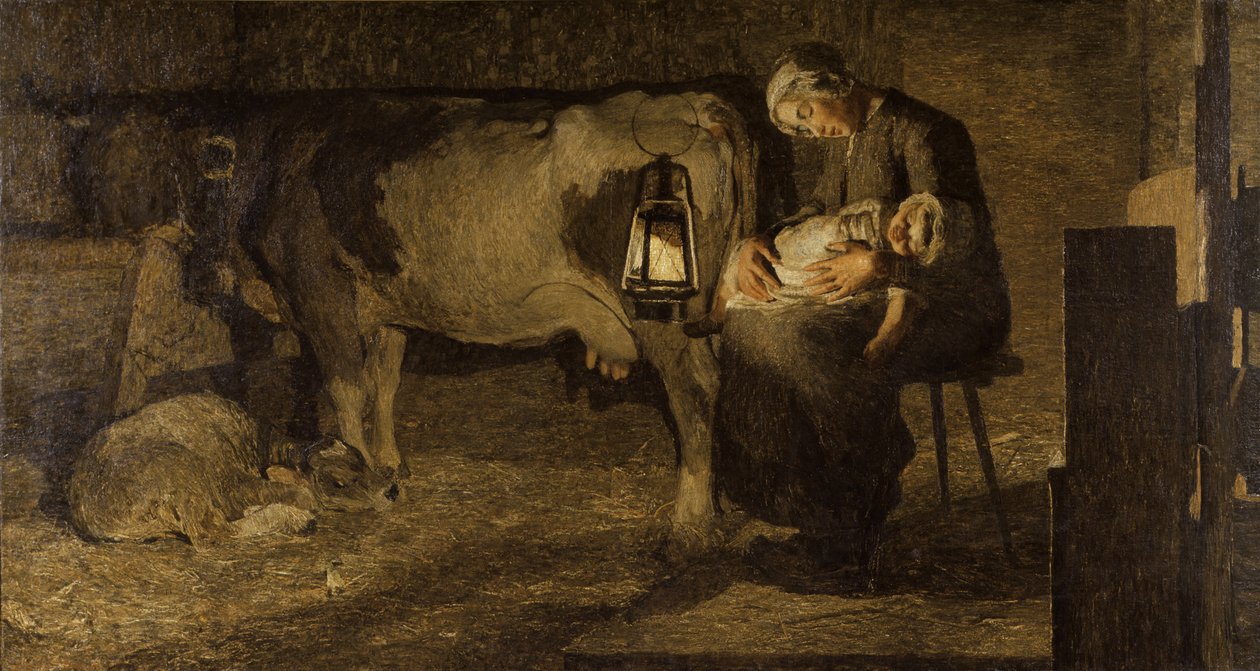 Le due madri两个母亲，1889年。 作者 乔凡尼·塞甘蒂尼（Giovanni Segantini）