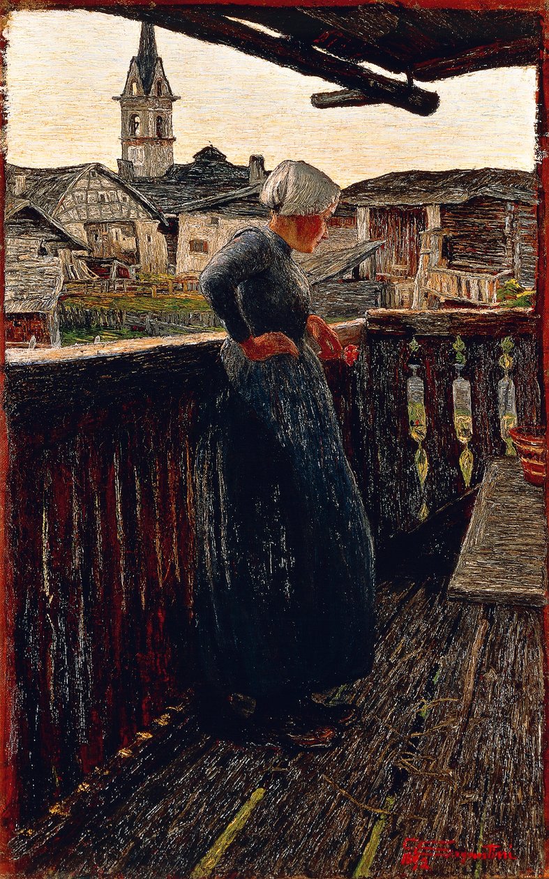 阳台上 作者 乔凡尼·塞甘蒂尼（Giovanni Segantini）