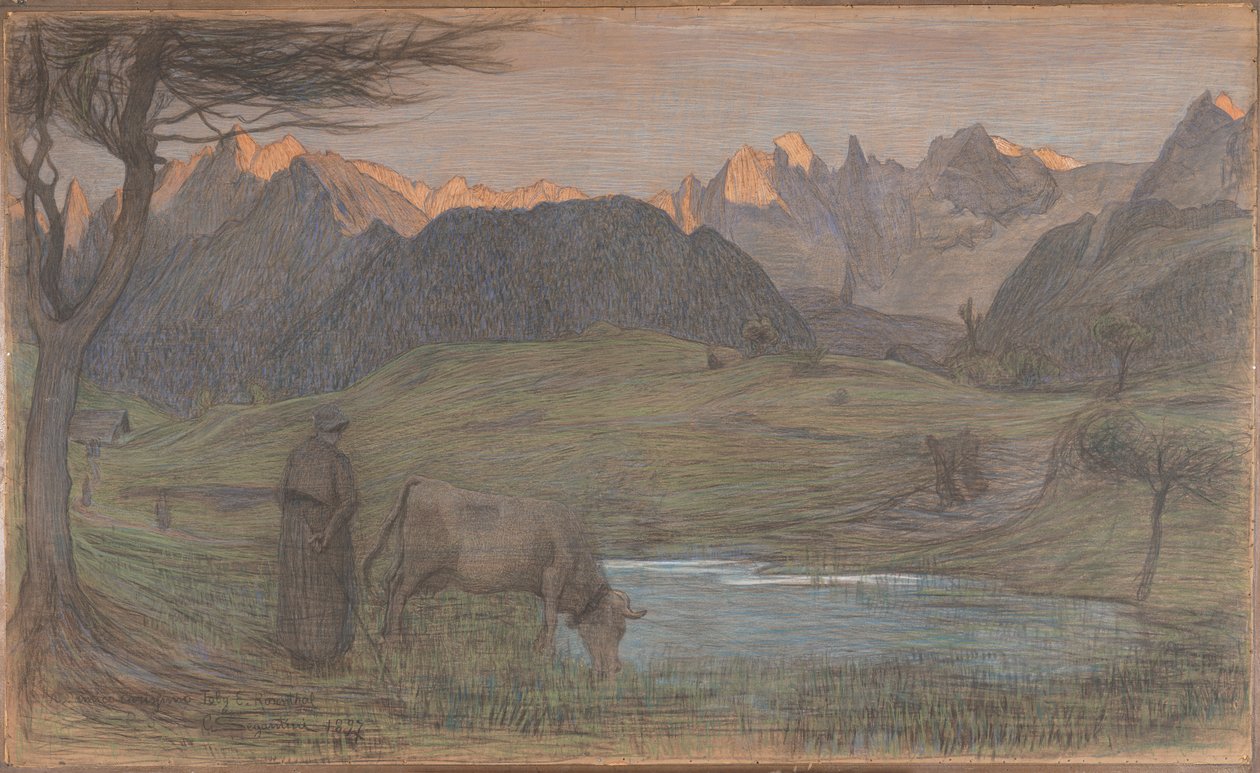 La Vita "的研究 作者 乔凡尼·塞甘蒂尼（Giovanni Segantini）
