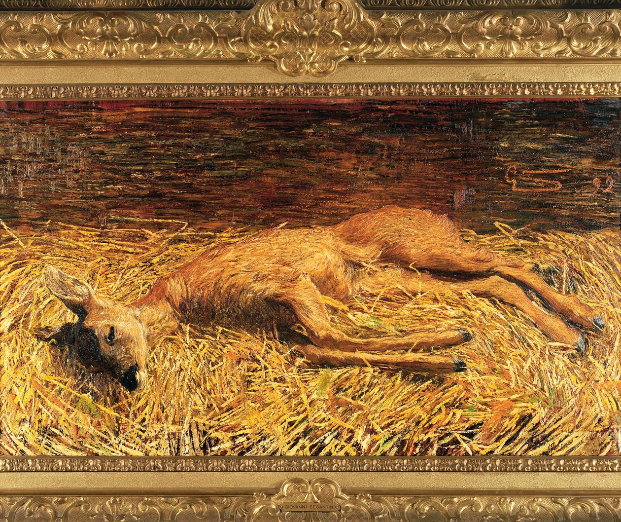 瑞士，圣莫里茨，死的野鹿 作者 乔凡尼·塞甘蒂尼（Giovanni Segantini）