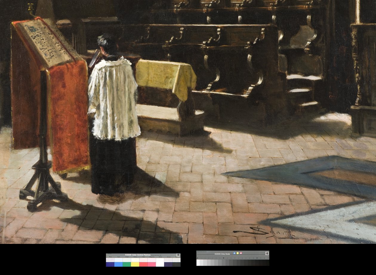 1879年米兰圣安东尼奥教堂的合唱团 作者 乔凡尼·塞甘蒂尼（Giovanni Segantini）
