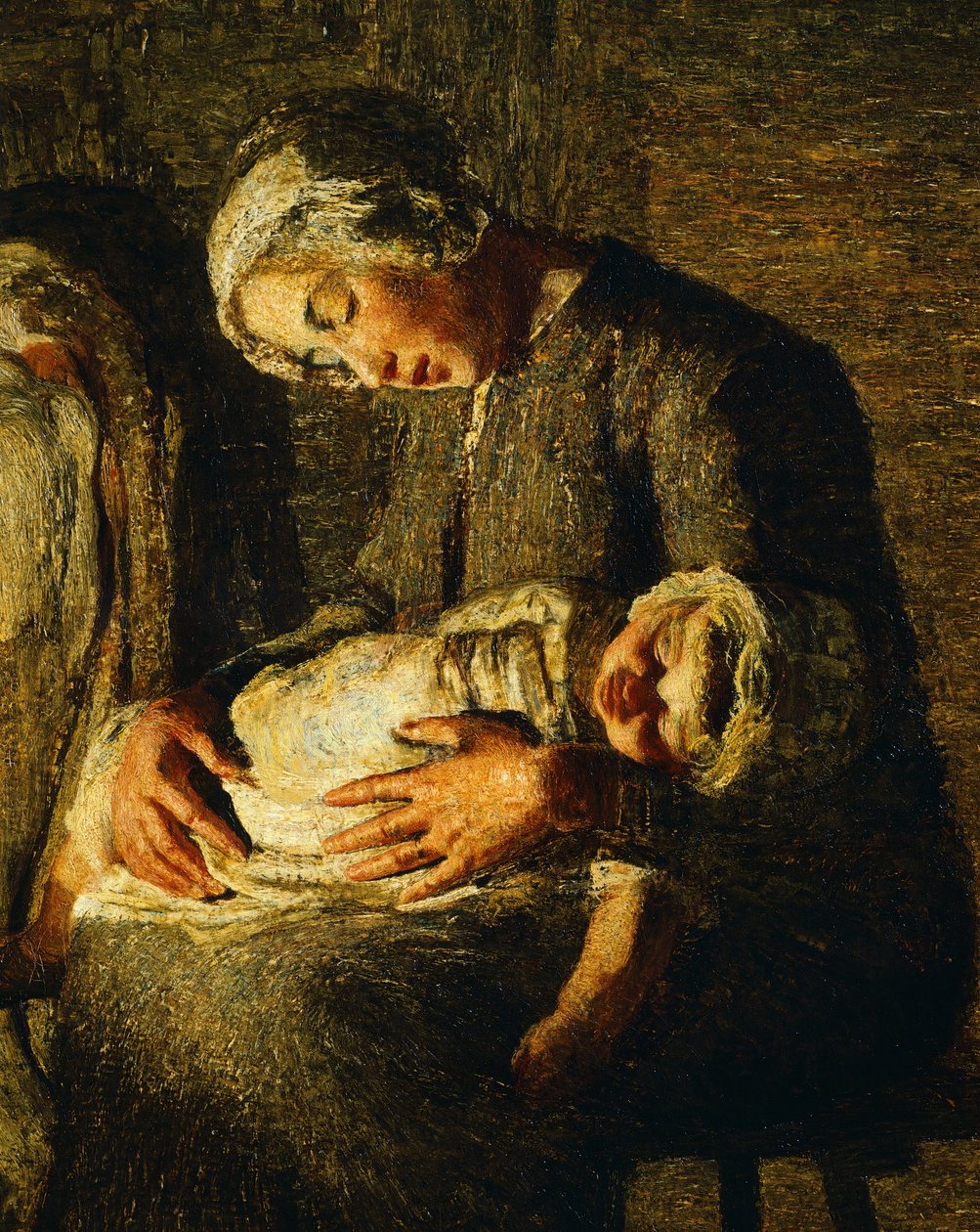乔万尼-塞甘蒂尼的《两位母亲》，详图 作者 乔凡尼·塞甘蒂尼（Giovanni Segantini）