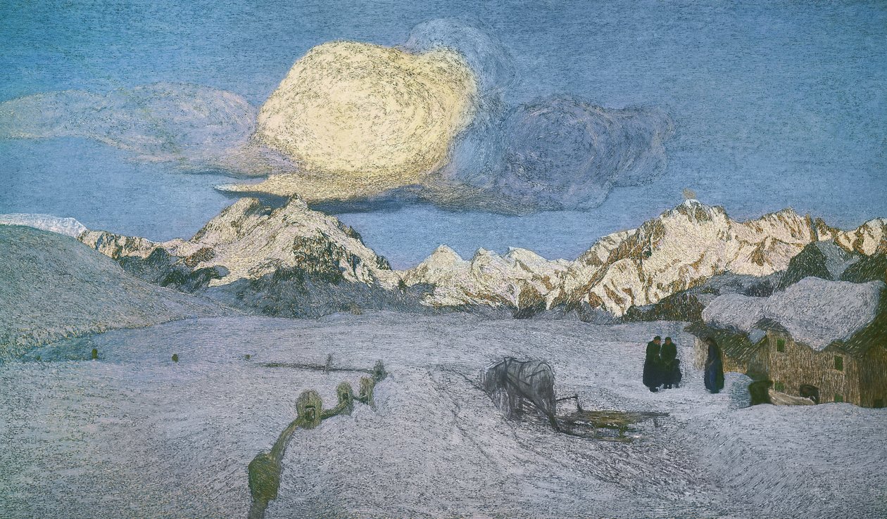 阿尔卑斯山三联画，死亡，约1898年，乔瓦尼-塞甘蒂尼（1858-1899），布面油画 作者 乔凡尼·塞甘蒂尼（Giovanni Segantini）