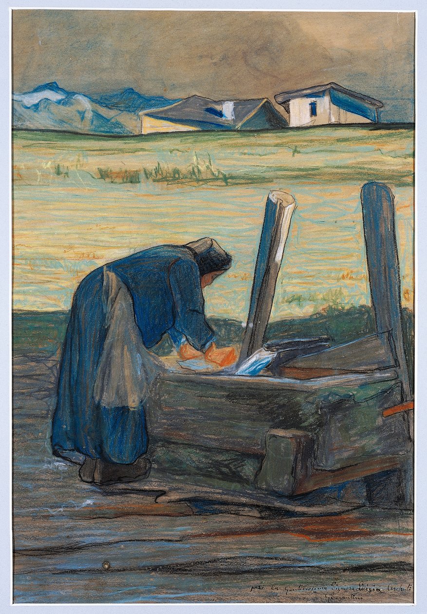 喷泉边的洗衣机 作者 乔凡尼·塞甘蒂尼（Giovanni Segantini）