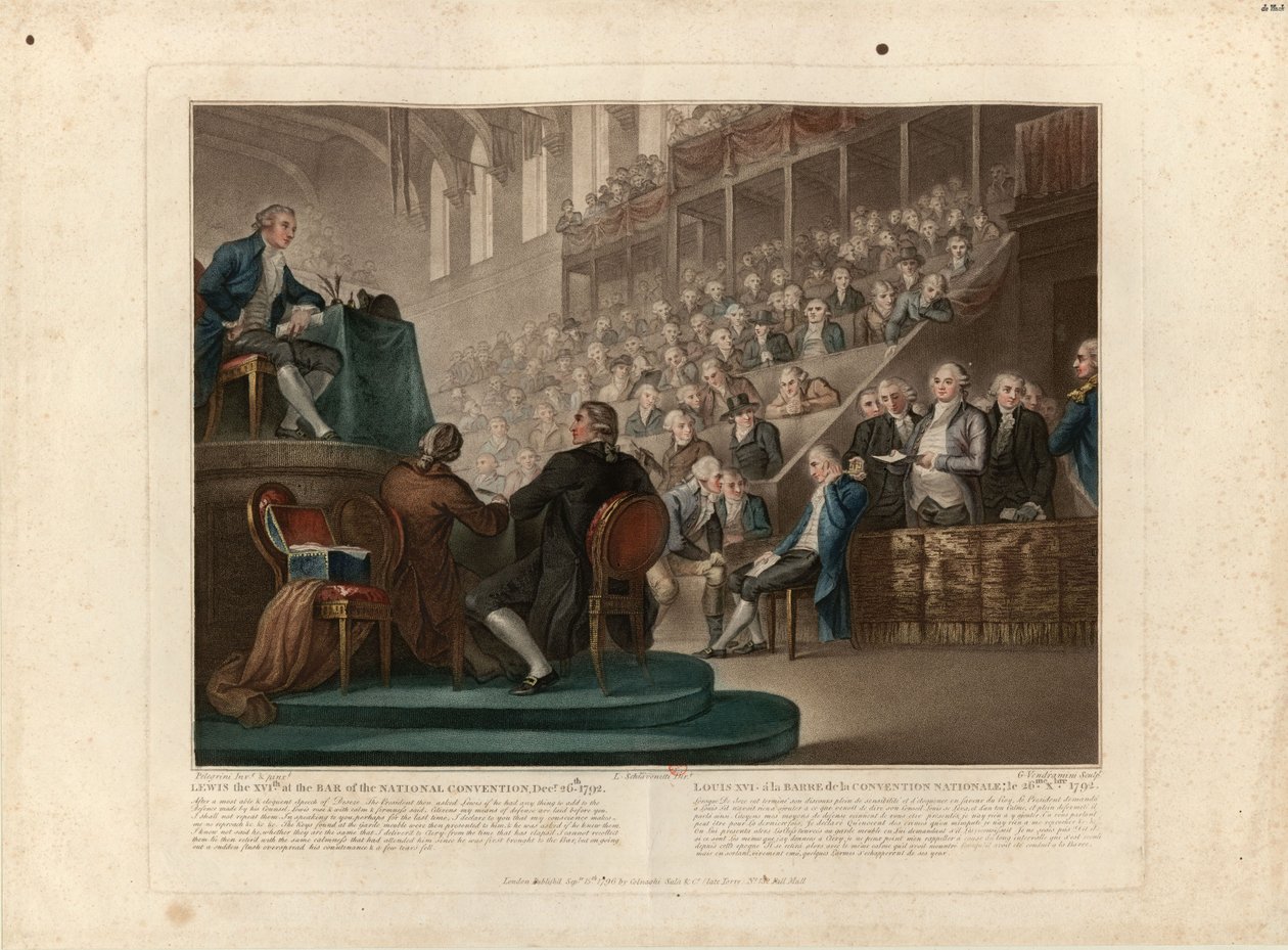 路易十六在1792年12月的国民大会上，1796年。 作者 乔瓦尼·文德拉米尼