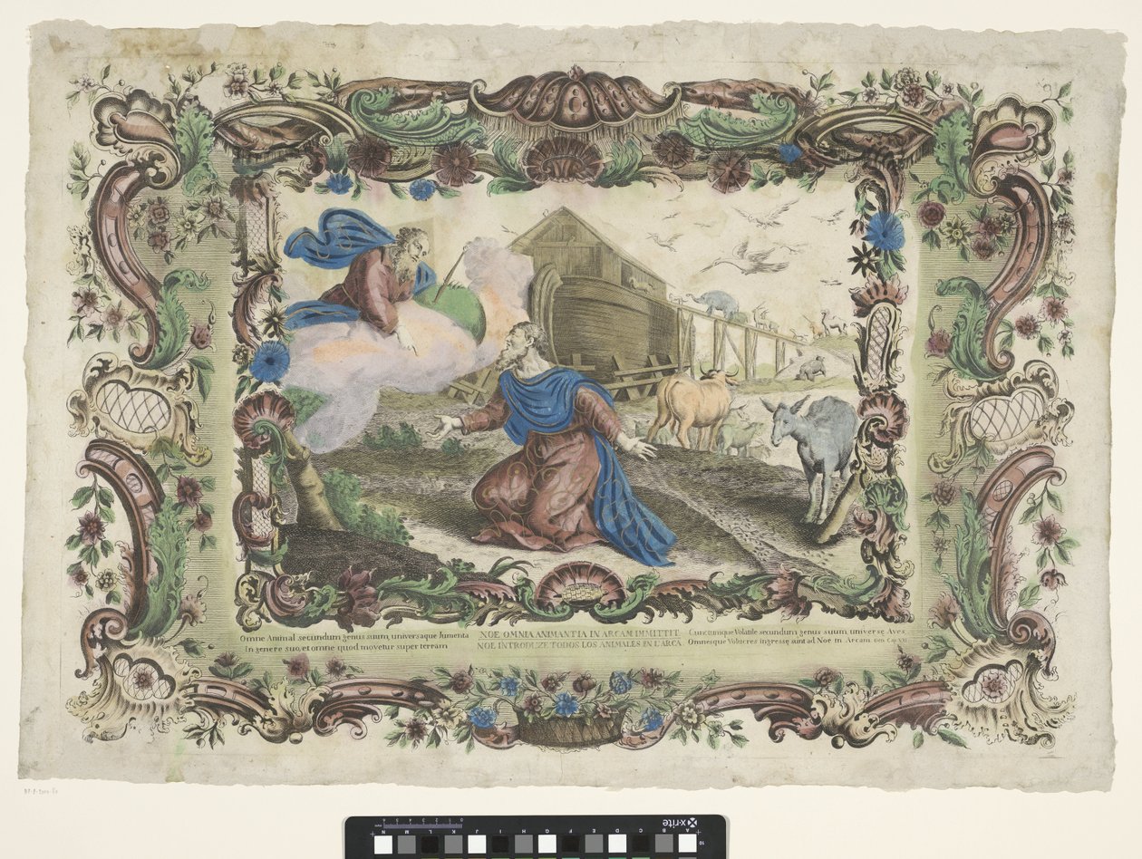 诺亚方舟
Noe omnia animantia in arcam immittit / Noe introduze todos los animales en l