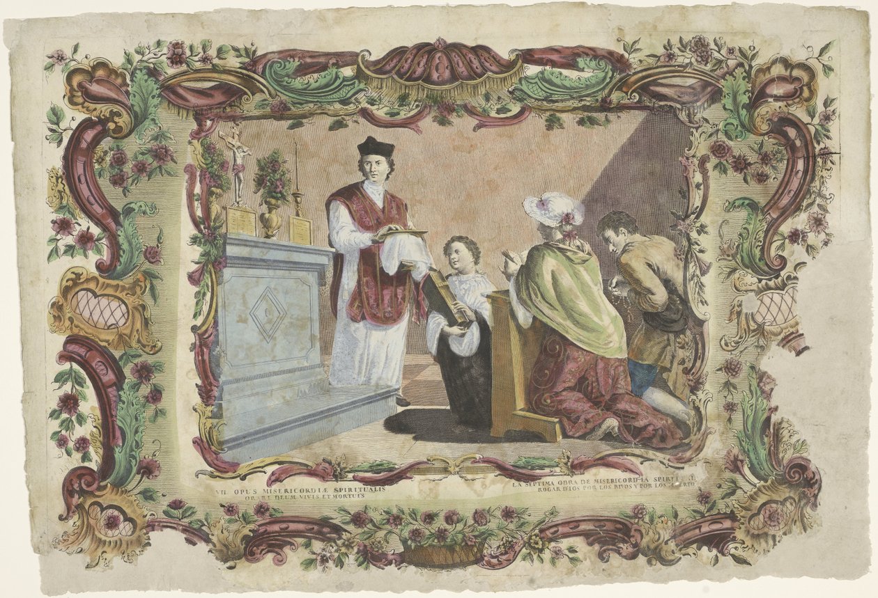 为生者和死者祈祷
VII. Opus misericordiae spiritualis / La septima obra de misericordia spiritual (...) (title on object)
灵性慈悲工作（系列名称） 作者 乔瓦尼·沃尔帕托