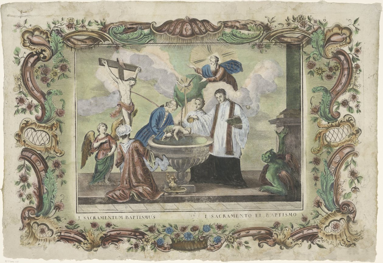 洗礼圣事
I. sacramentum baptismus / I. sacramento el baptismo（标题标在实物上）
七件圣事（系列名称） 作者 乔瓦尼·沃尔帕托