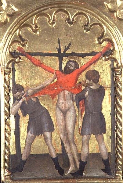 基督在十字架上，细节来自Spedale della Misericordia的多联画，1353-63年 作者 乔凡尼·达·米兰诺