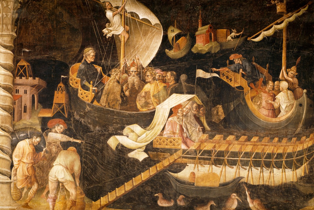 贤士的启程，《贤士之旅》中的场景，约 1420 年（壁画） 作者 乔凡尼·达·摩德纳
