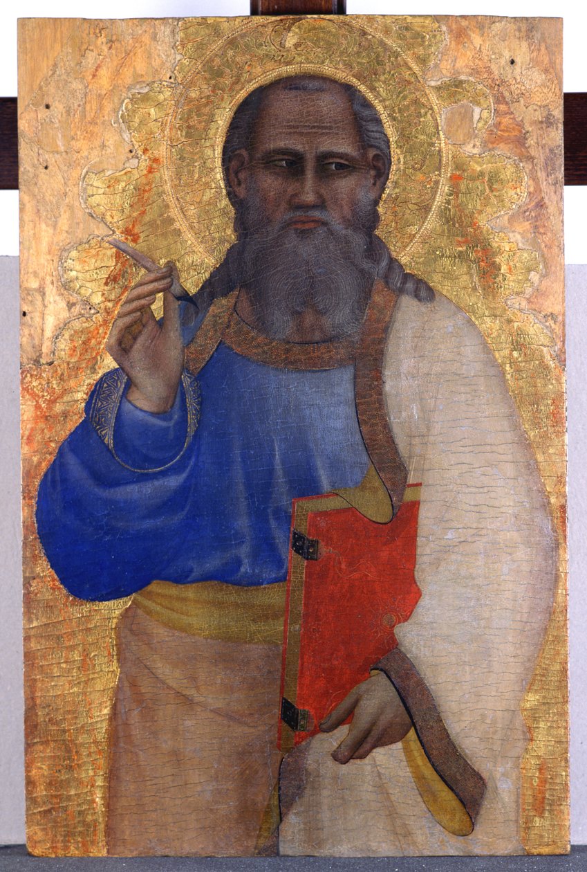 约翰福音传教士，c.1365（杨木上的蛋彩画） 作者 乔瓦尼·德尔·比昂多·达·卡森蒂诺
