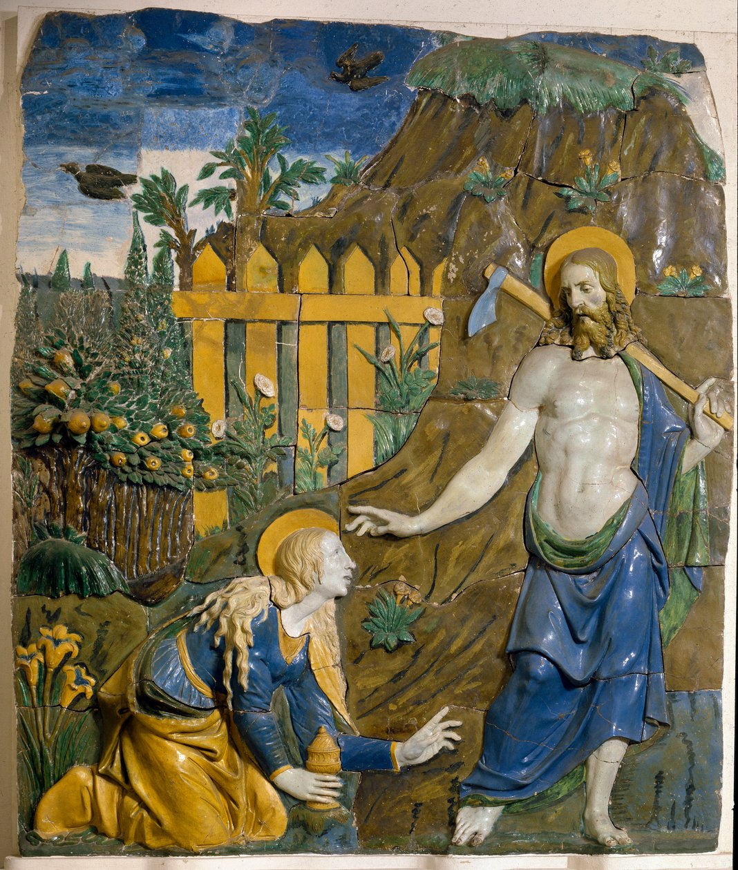 乔瓦尼·德拉·罗比亚 (Giovanni della Robbia)（1469-1529 年）佛罗伦萨的 Noli Me Tangere 陶瓷浮雕，巴杰罗国家博物馆 作者 乔瓦尼·德拉·罗比亚
