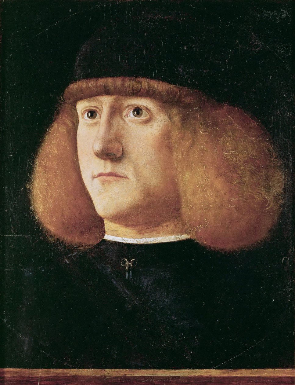 文艺复兴时期：年轻人的肖像 par Mansueti, Giovanni di Niccolo (c. 1465-1527), 约1500。木板上的油画，29.7x22.3。艺术史博物馆，维埃纳 作者 乔瓦尼·迪·尼科洛·曼苏埃蒂