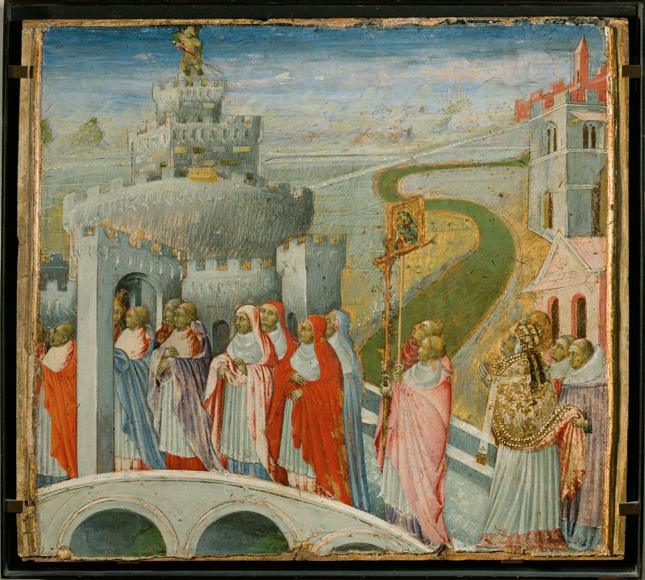 La procession de Saint Gregoire au Chateau Saint-Ange -圣天使城堡的圣格雷戈里游行... 作者 乔瓦尼·迪·保罗