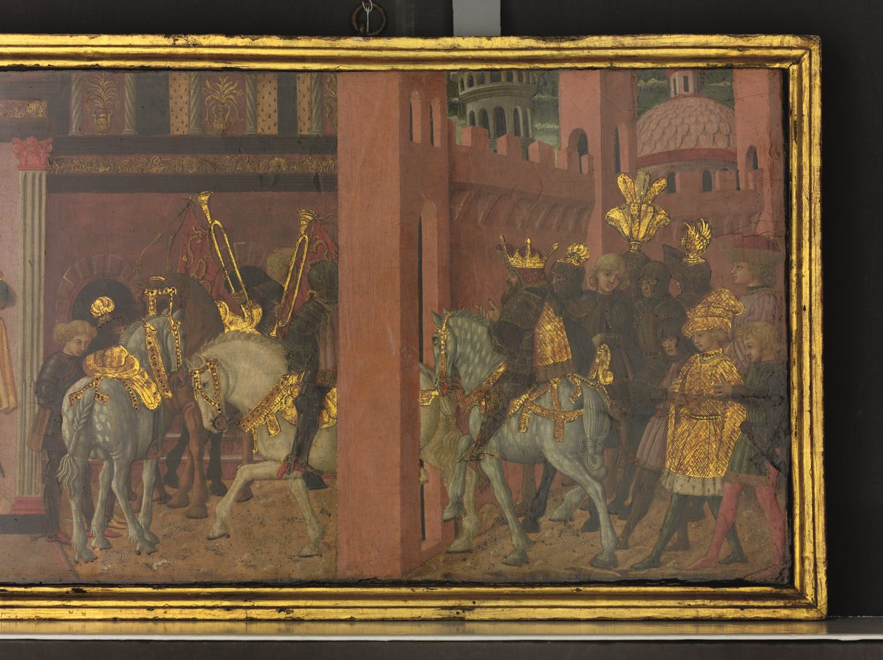 特拉扬和寡妇的故事》，木盒画板细节，约 1450 年（蛋彩画板） 作者 乔凡尼·迪·塞尔瓦·乔吉亚