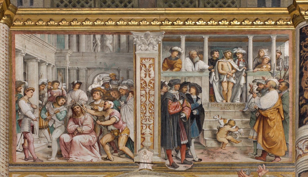 中央大殿，第四南跨，荆棘加冕，Ecce Homo，Girolamo Romanino 作者 罗洛尼诺（Girolamo Romanino）