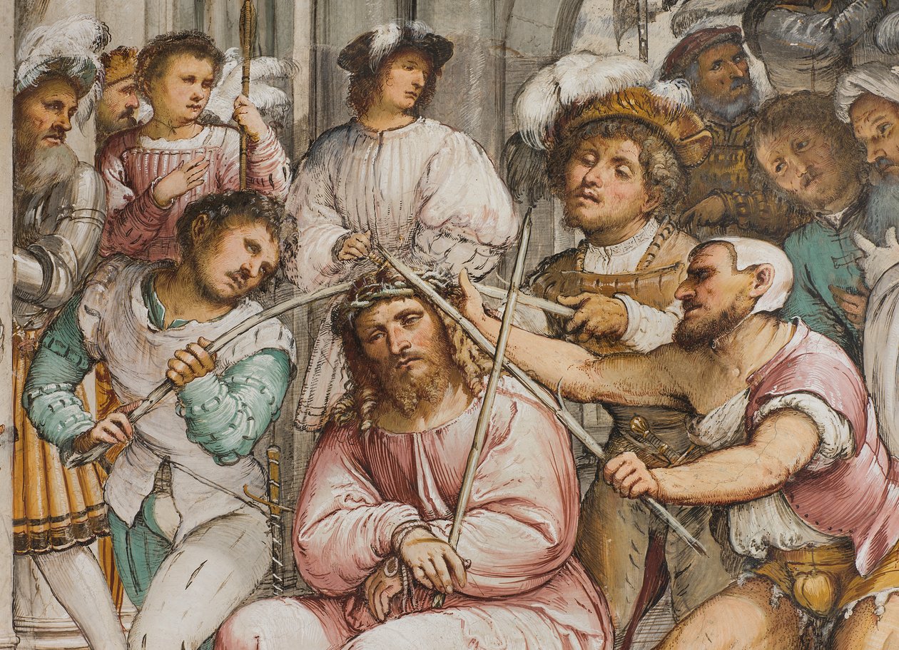 Central Nave, Fourth South Span, Coronation of Thorns, Girolamo Romanino 作者 罗洛尼诺（Girolamo Romanino）