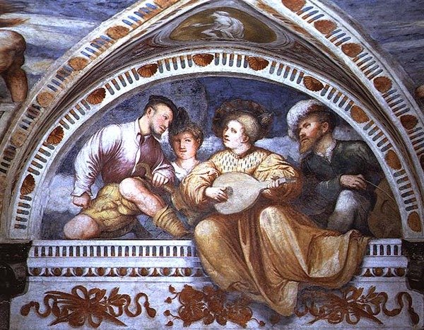 音乐会：弦乐器、月琴 作者 罗洛尼诺（Girolamo Romanino）
