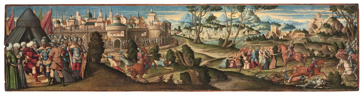 《奥兰多激情》场景（布面油画，置于面板上） 作者 Girolamo da Santacroce