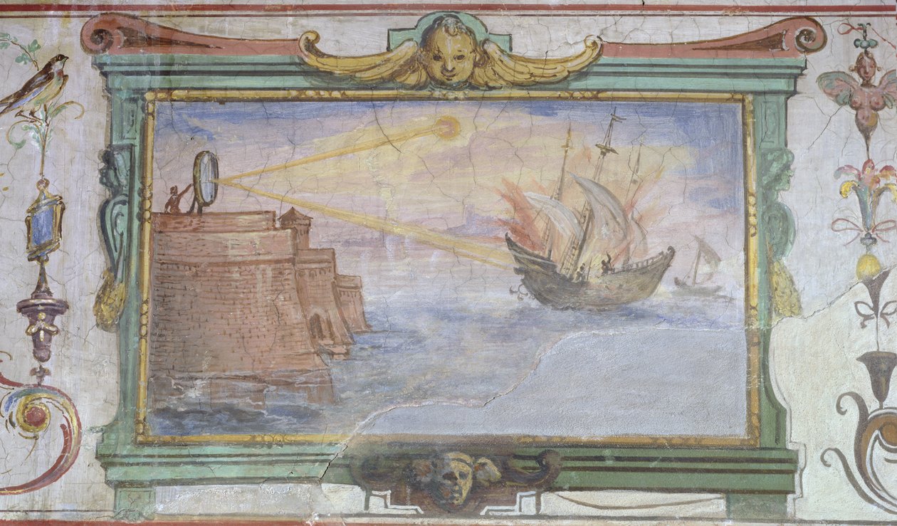 燃烧的镜子，Stanzio della Mattematica，1587-1609 作者 朱利奥·帕里吉（Giulio Parigi）