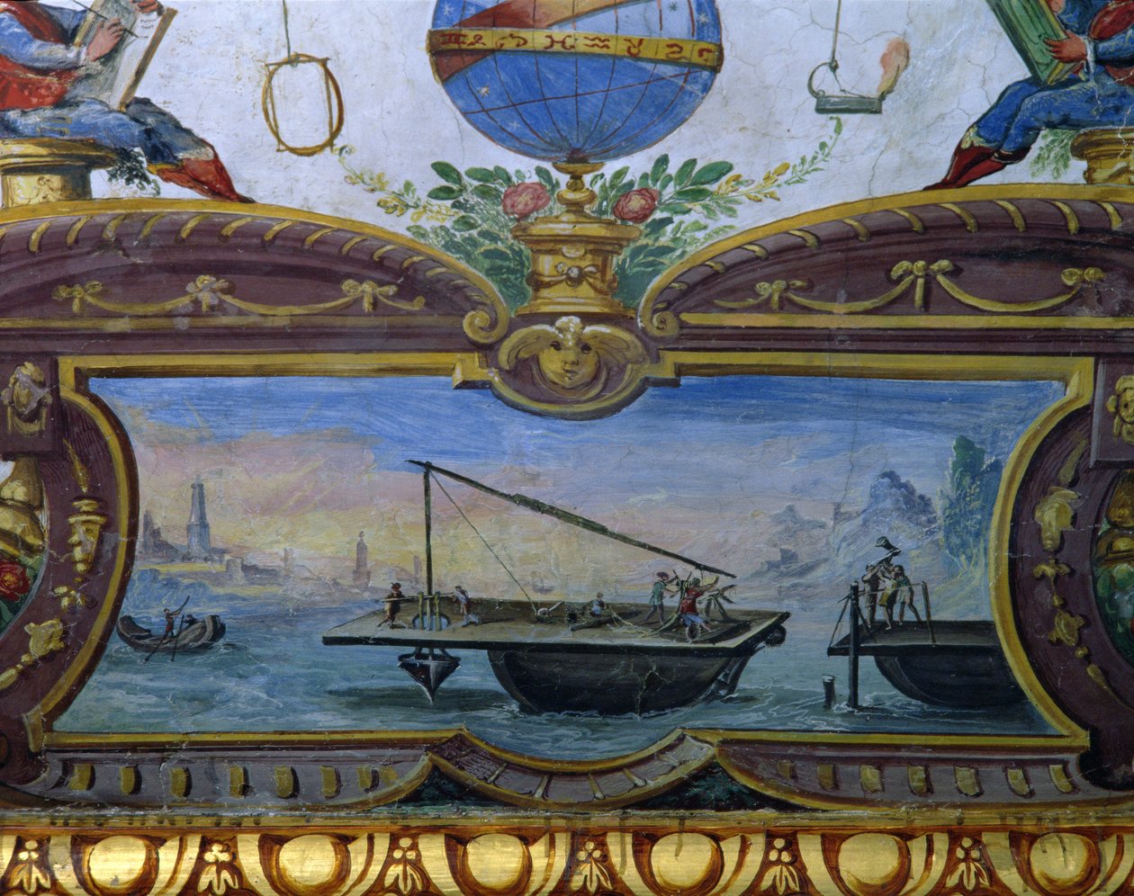 疏浚海的装置，数学室，1587-1609 作者 朱利奥·帕里吉（Giulio Parigi）