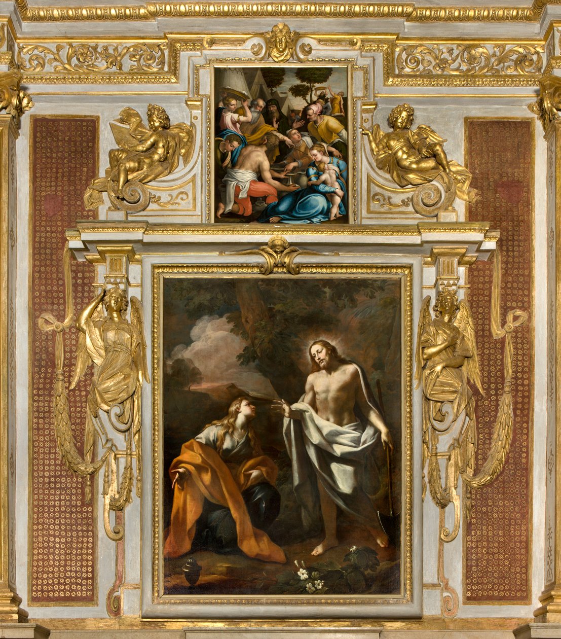 圣母玛利亚教堂，第一跨度北侧，Noli me tangere, Giovanni Angelo Borroni, 基督向抹大拉的显灵 1750, Giulio Campi, Manna Collection 1569 作者 朱利奥·坎皮（Giulio Campi）