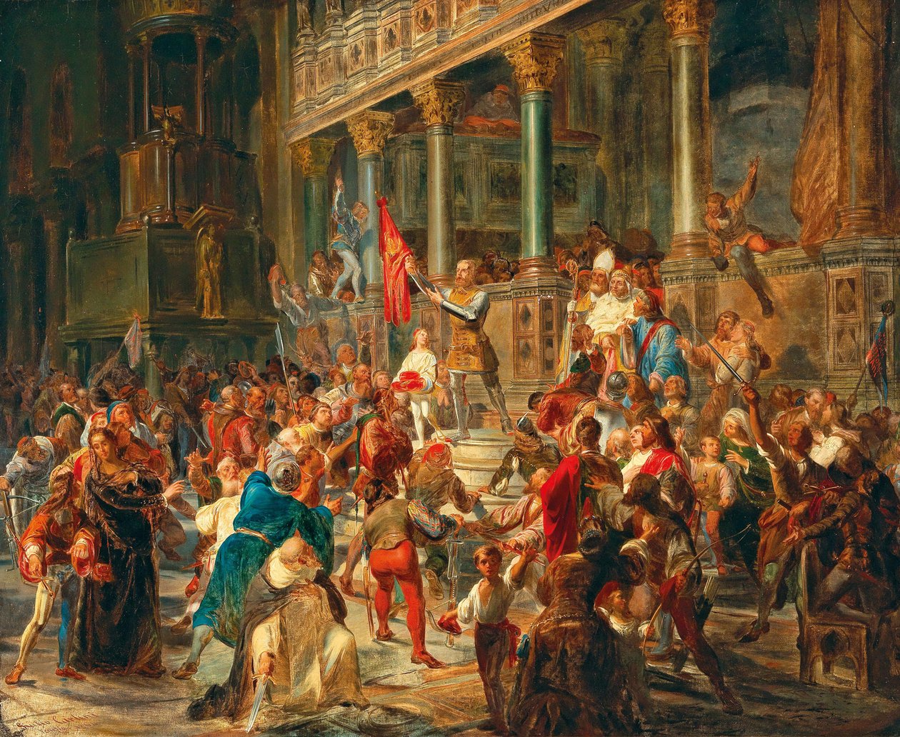 士兵集结 维托雷-皮萨尼万岁！，1864年。 作者 朱利奥·卡利尼（Giulio Carlini）