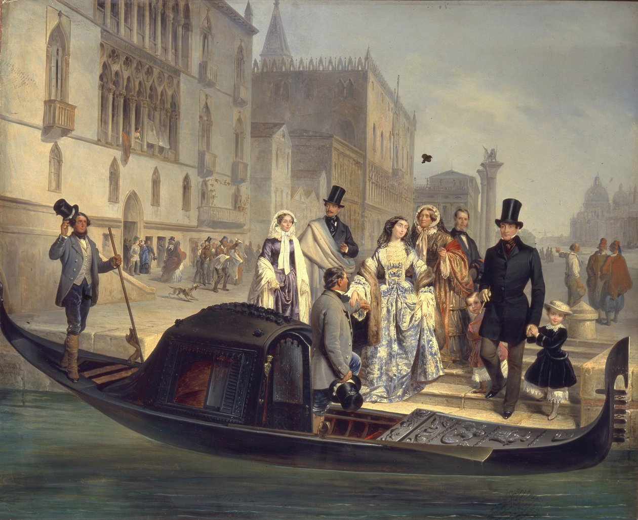 威尼斯的托尔斯泰家族，1855年 作者 朱利奥·卡利尼（Giulio Carlini）