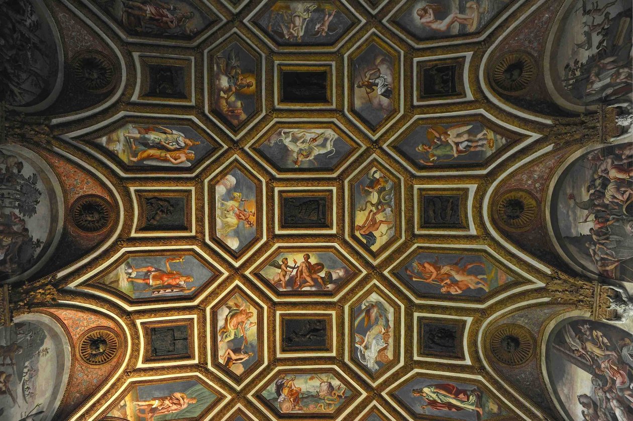 摄象机dei Venti风的房间的天花板装饰，1526-1534 作者 朱利奥·罗马诺