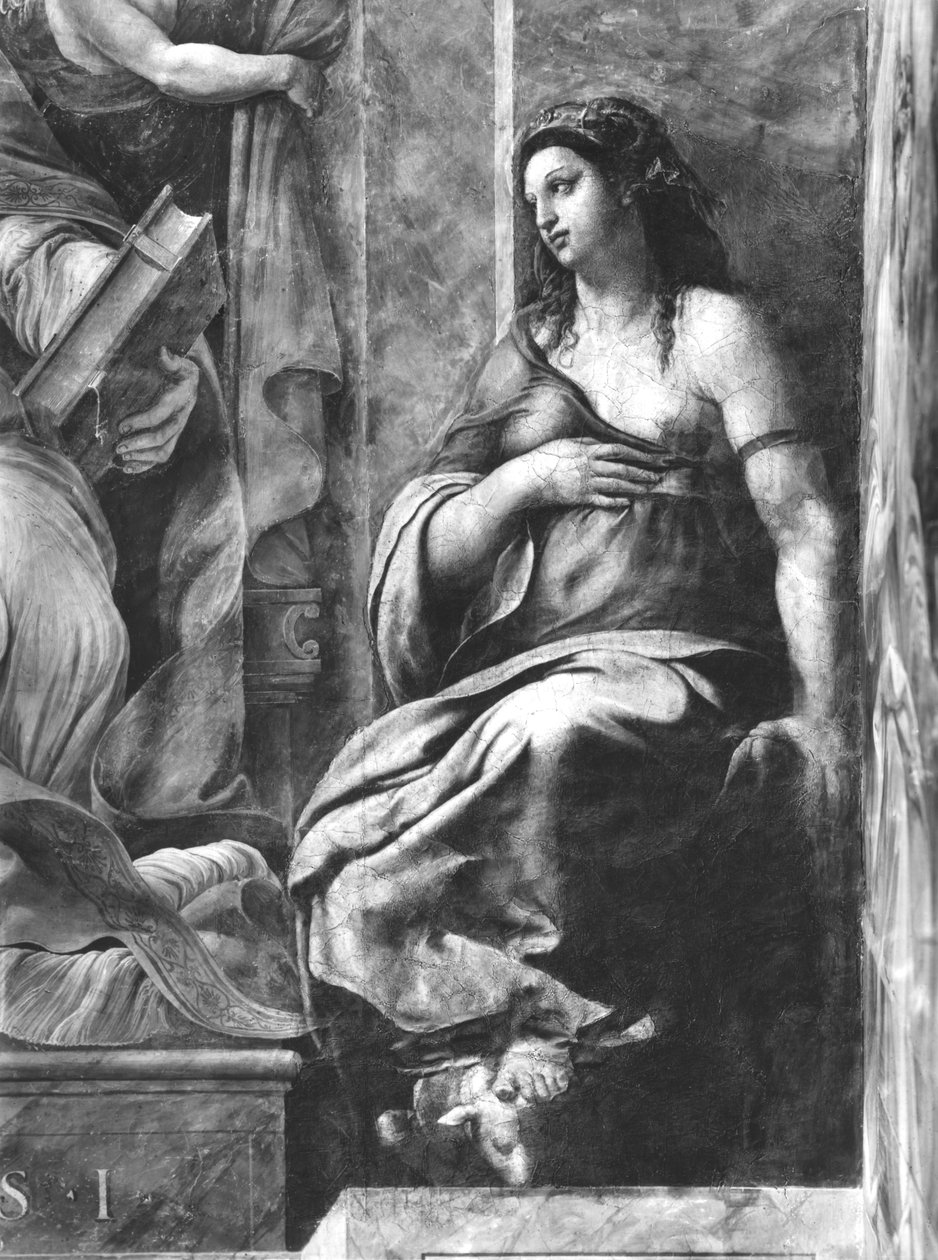 克莱门西，教皇圣克莱门特一世的两个美德之一（1-97）Raphael Rooms（详情）（另见252786,252787,252789） 作者 朱利奥·罗马诺