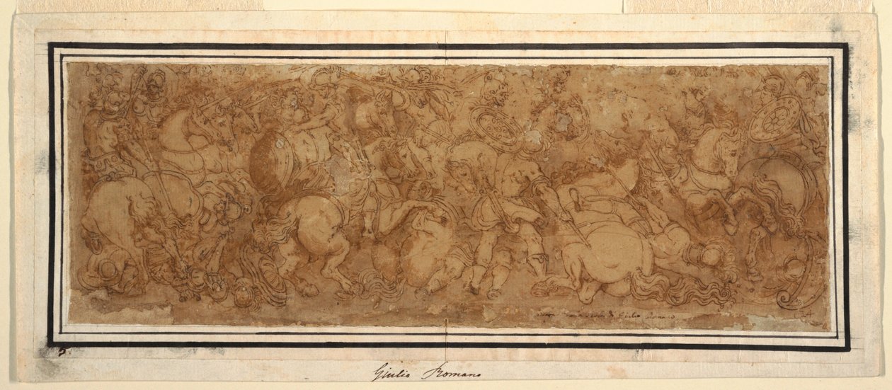 素描，战斗场景，1524-1946 年 作者 朱利奥·罗马诺
