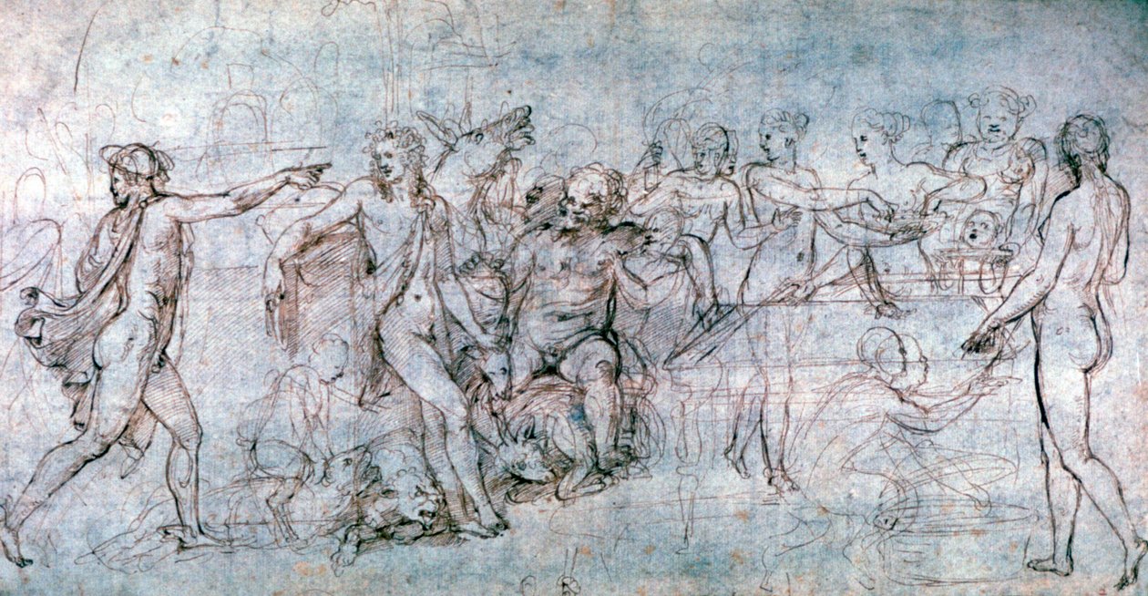 丘比特与普西的婚姻盛宴，c1520-1546 作者 朱利奥·罗马诺