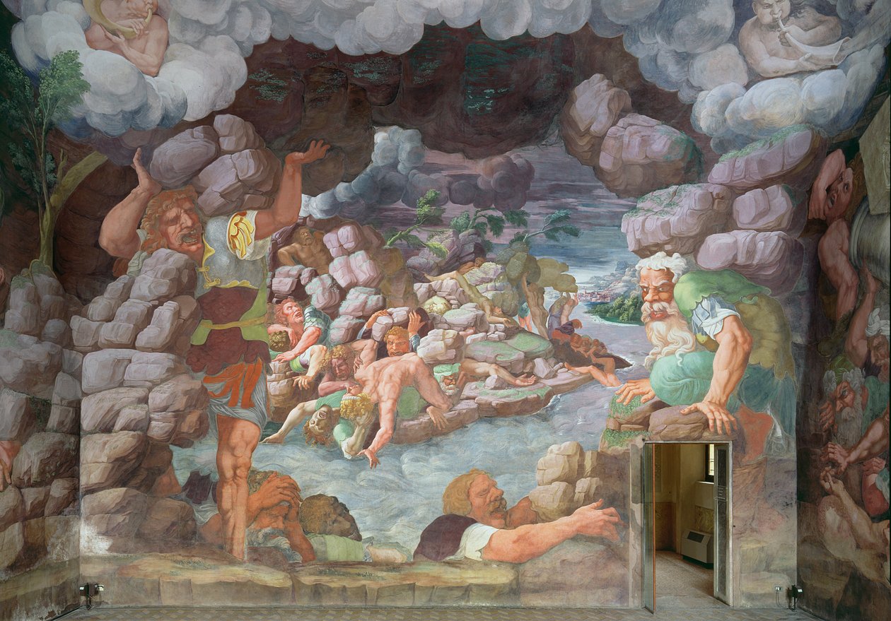 Sala dei Giganti，木星霹雳摧毁巨人的细节，1536年壁画细节78482 作者 朱利奥·罗马诺