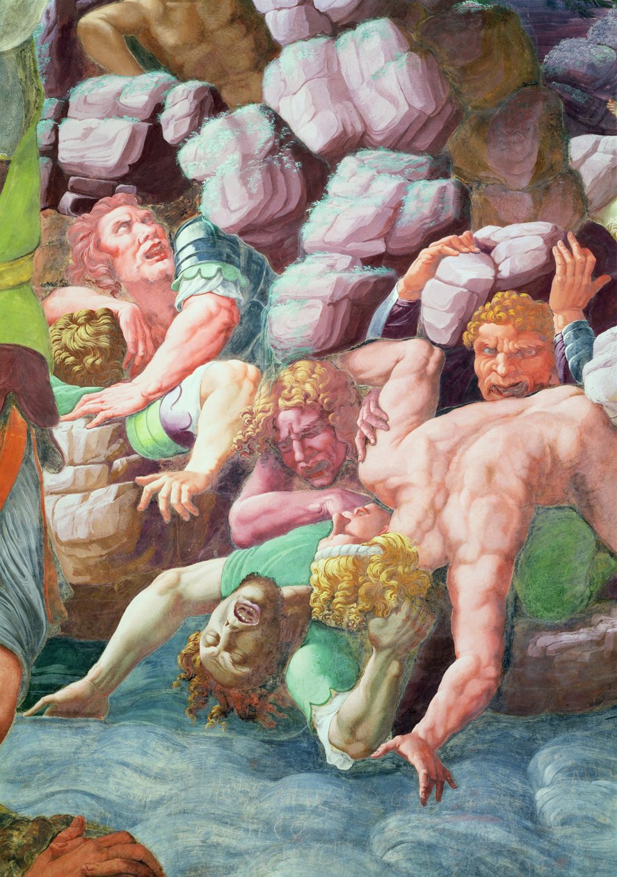 Sala dei Giganti，木星霹雳摧毁巨人的细节，1536年壁画细节78482 作者 朱利奥·罗马诺