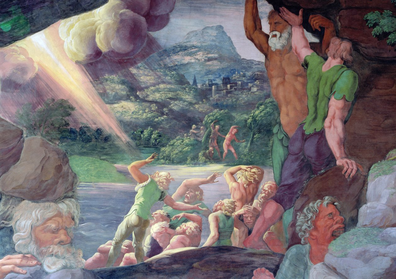 Sala dei Giganti，木星霹雳摧毁巨人的细节，1536年壁画细节78482 作者 朱利奥·罗马诺