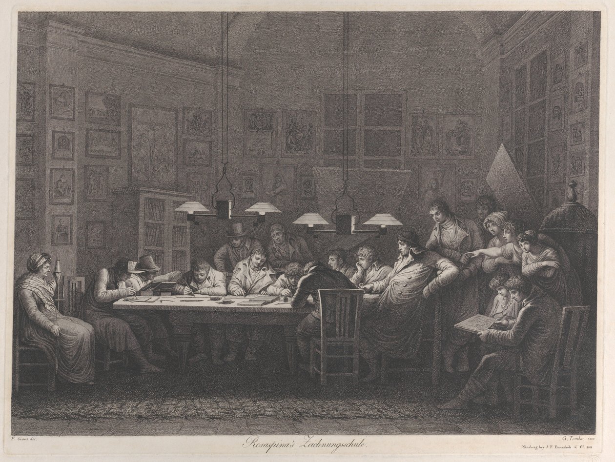 Rosaspina的绘画学院，1811年。 作者 朱利奥·汤巴