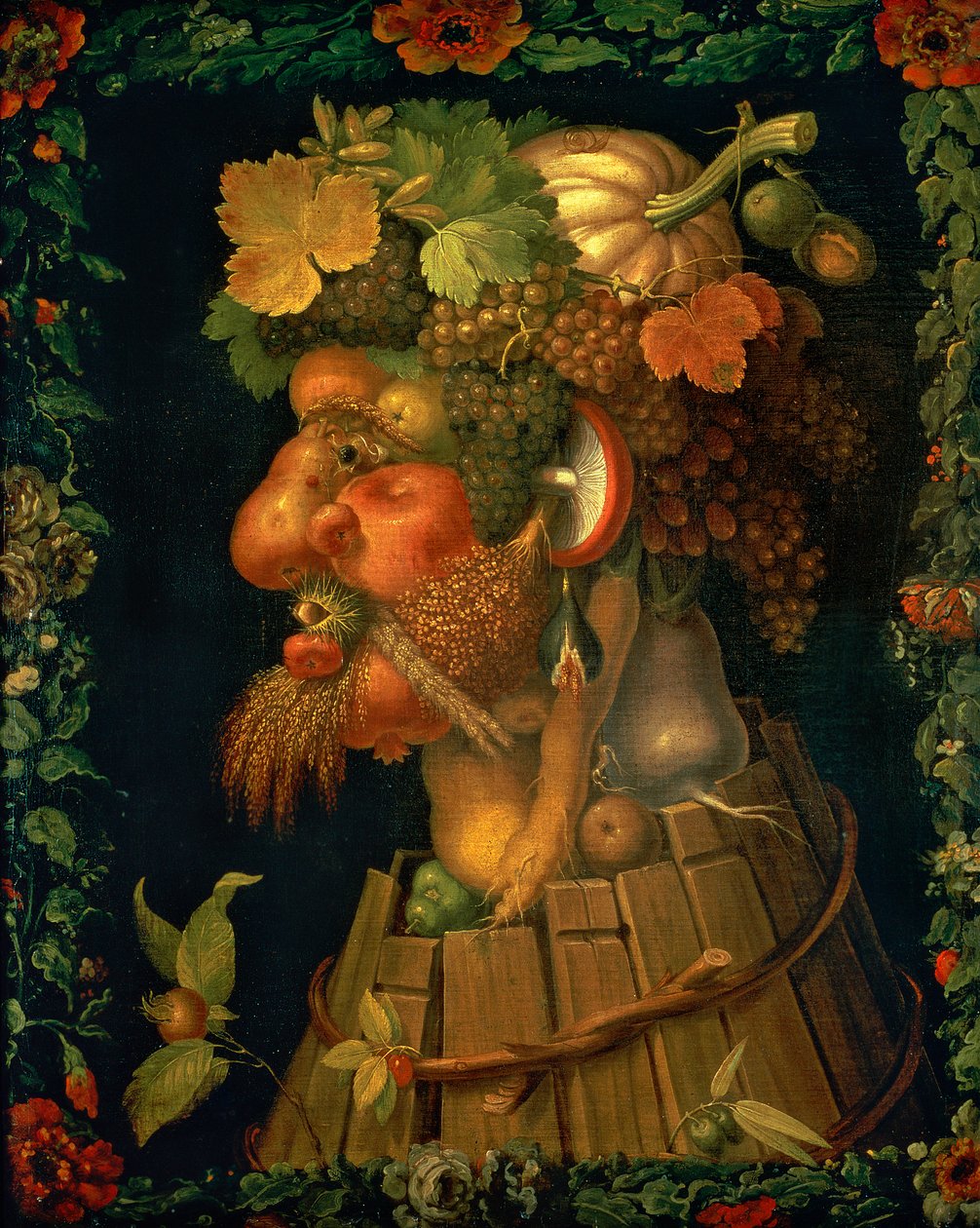 秋天，描绘四季的系列，由马克西米利安二世（1527-76）1573委任 作者 朱塞佩·阿辛博多