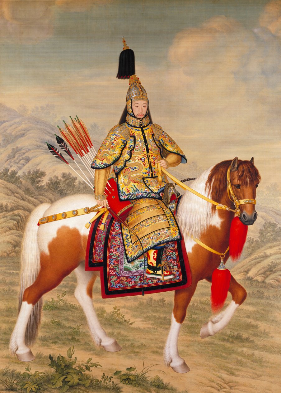 干隆皇帝在马背上的礼仪装甲 作者 郎世宁