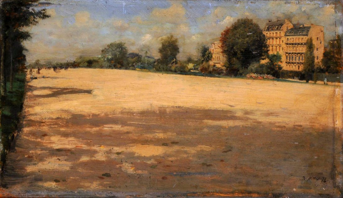 Bois de Boulogne的LandscapeAvenue 作者 朱塞佩·德·尼蒂斯