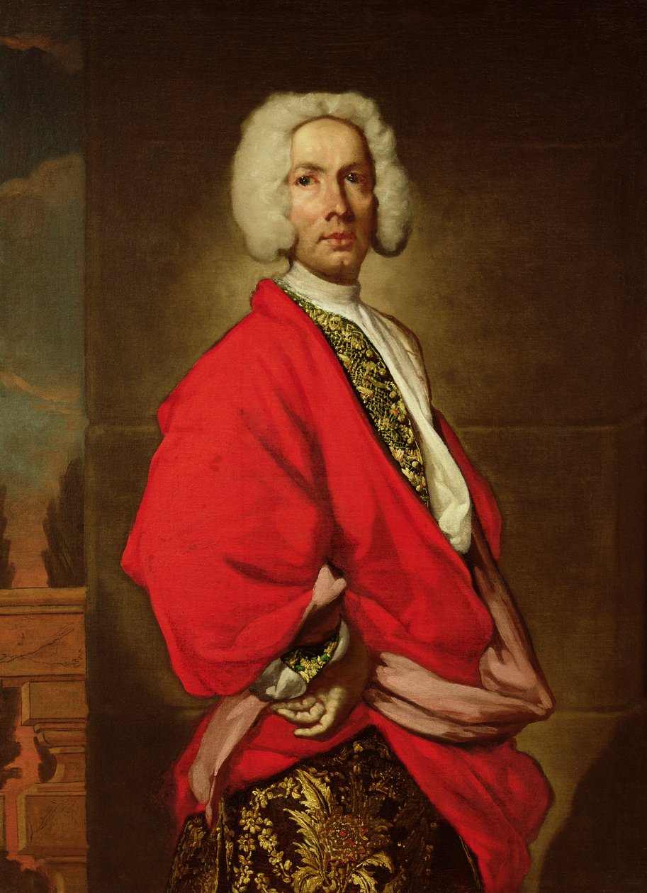 一名男子的肖像，以前被认定为Count Galeatius Secco Suardo，c.1710-20 作者 朱塞佩·吉斯兰迪