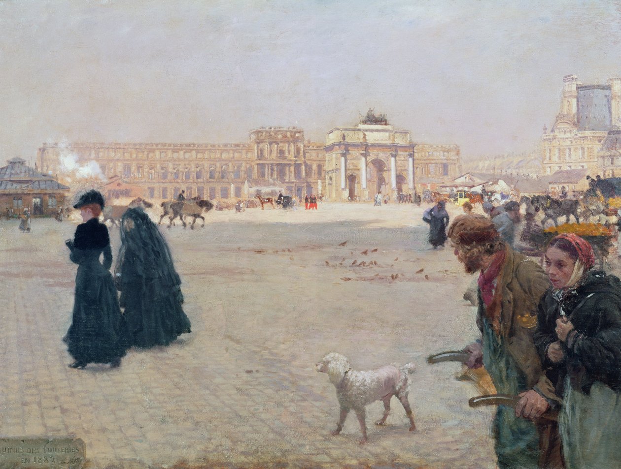La Place du Carrousel，巴黎：杜乐丽遗址，1882年 作者 朱塞佩·德·尼蒂斯