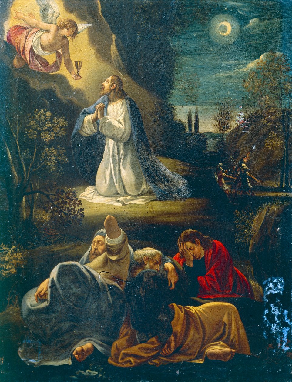耶稣在花园里，朱塞佩·塞萨里 (Giuseppe Cesari) 的《耶稣受难记》场景（1568-1640） 作者 朱塞佩·切萨里