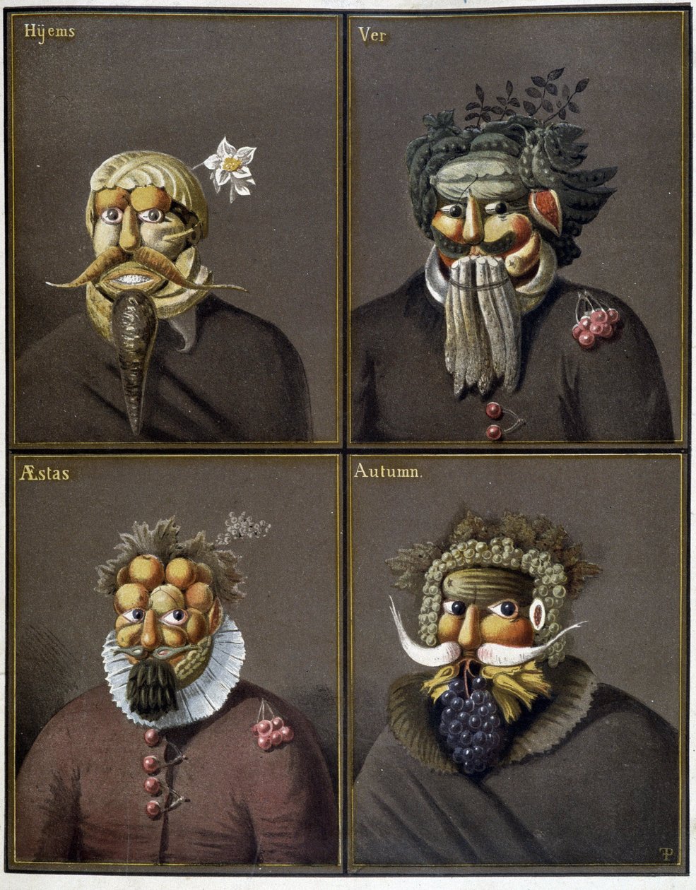 四季：朱塞佩-阿金博尔多的菜头人。 作者 朱塞佩（风格）Arcimboldo