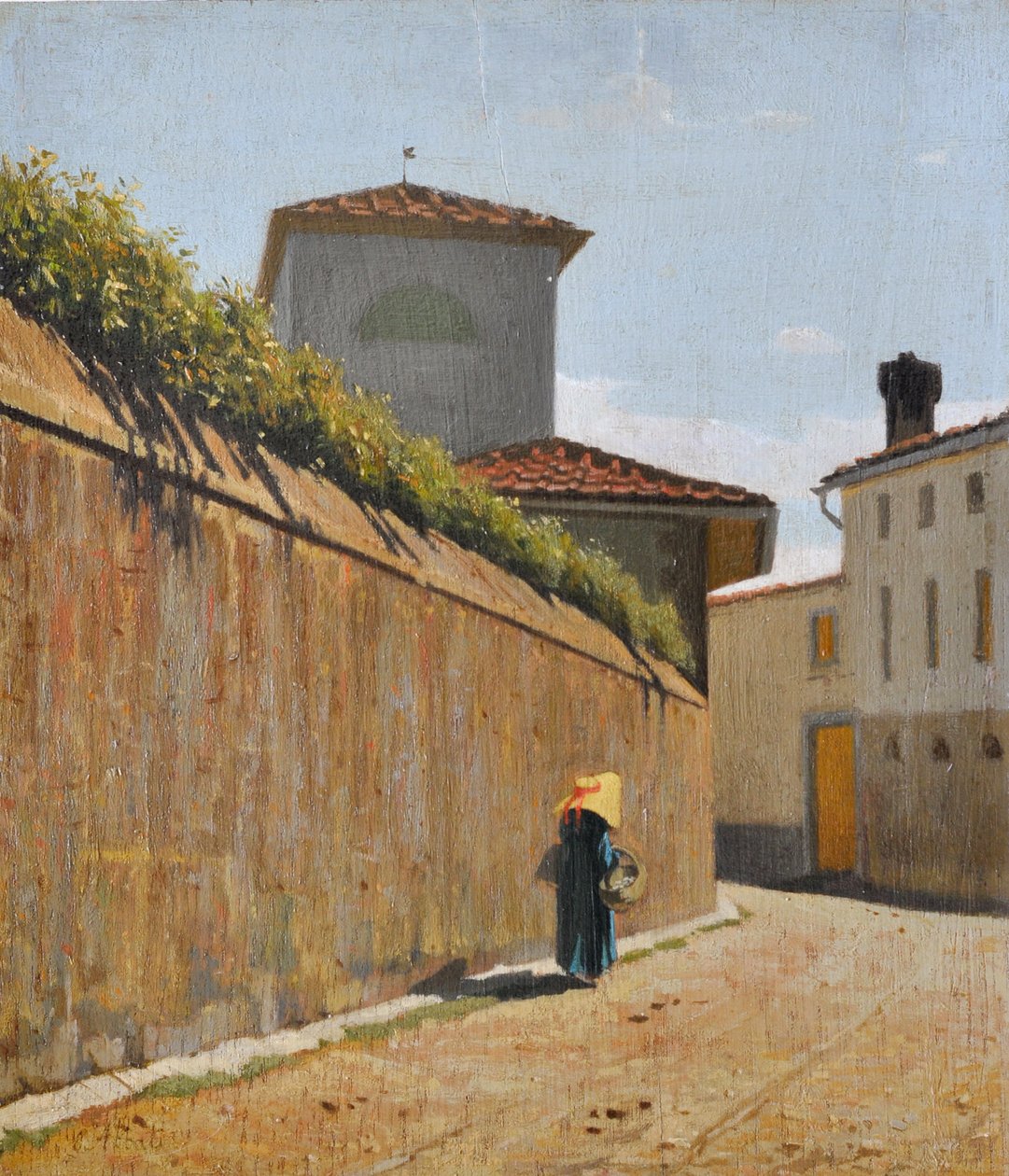 阳光下的小巷，约 1863 年（木板油画） 作者 朱塞佩·阿巴蒂（Giuseppe Abbati）