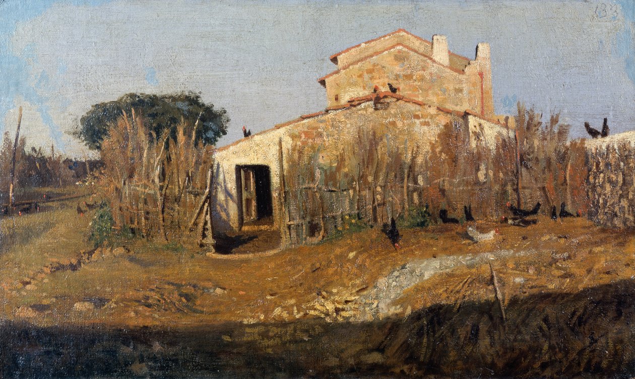 迭戈·马尔泰利的房子，朱塞佩·阿巴蒂（1836-1868）绘制，布面油画，25x42 厘米 作者 朱塞佩·阿巴蒂（Giuseppe Abbati）
