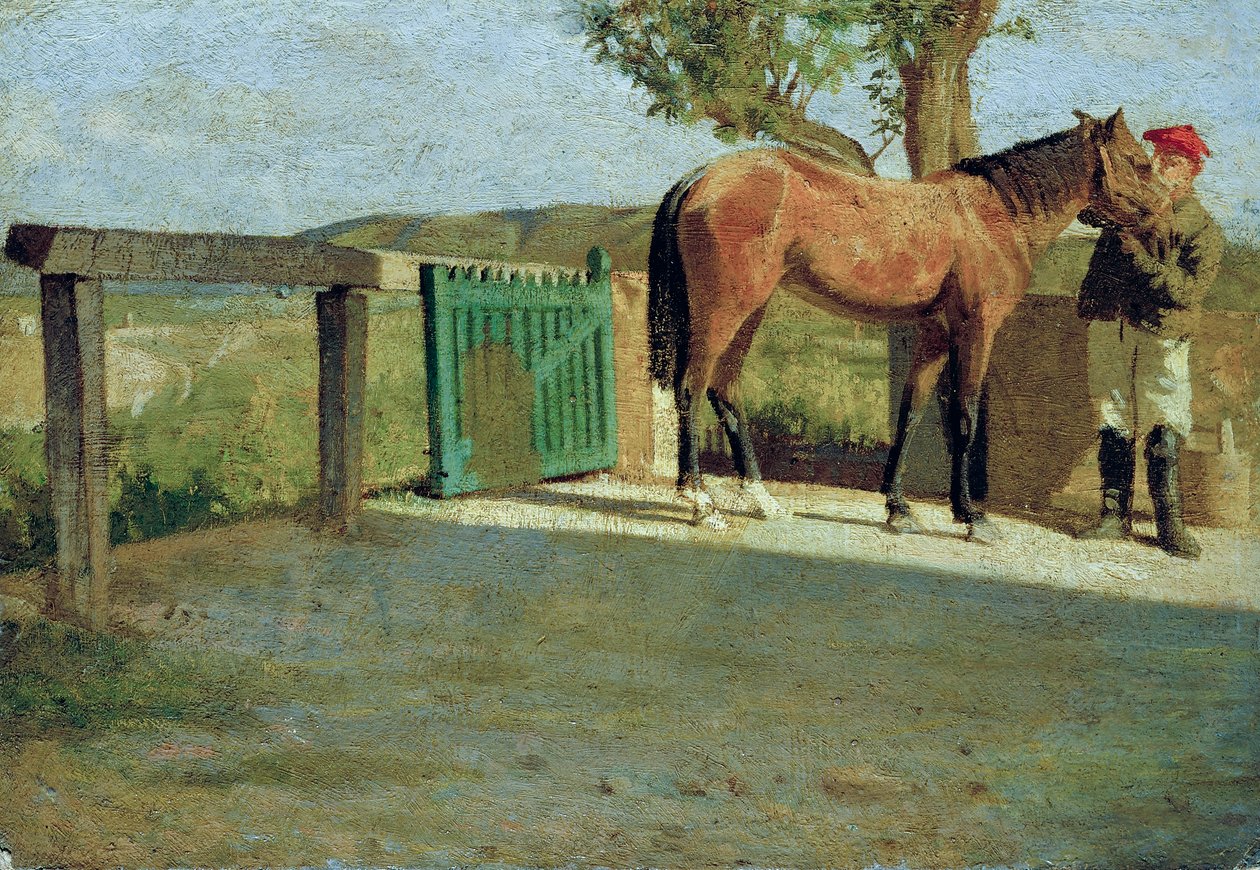 小马，约 1867 年（纸板油画） 作者 朱塞佩·阿巴蒂（Giuseppe Abbati）