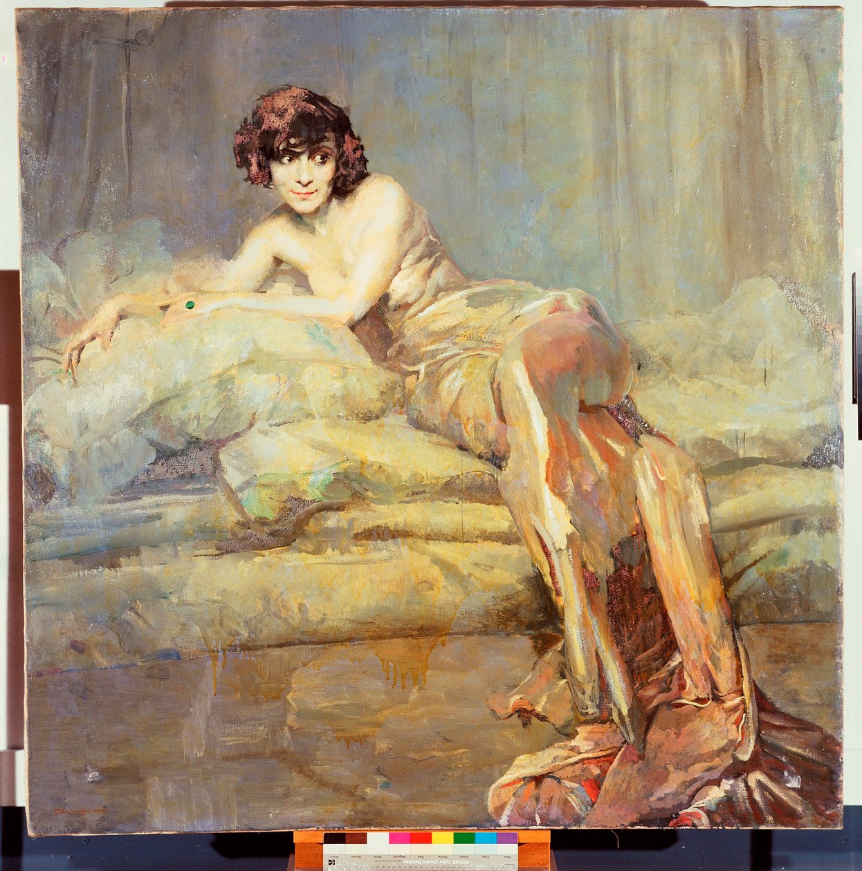 “灰色女人的肖像”或玛丽亚梅拉托（绘画） 作者 朱塞佩·阿米萨尼（Giuseppe Amisani）