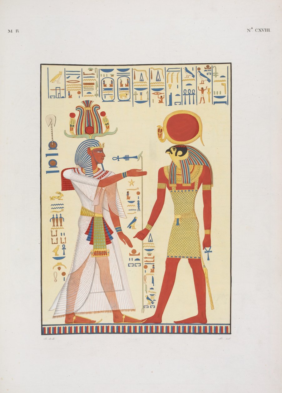 Menphtah II，拉美西斯二世的继任者，伊普波利托·罗塞利尼（Ippolito Rosellini）的插图“埃及和努比亚纪念碑” 作者 朱塞佩·安杰利