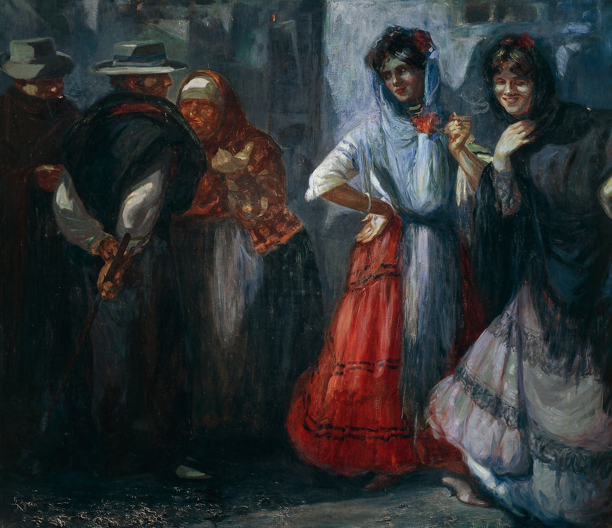 农场驰骋》，朱塞佩-阿普雷亚（1876-1946 年）的画作，布面油画。意大利，20 世纪。 作者 朱塞佩·阿普雷亚