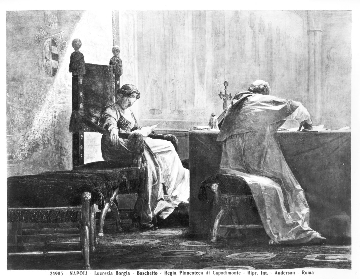 Lucrezia Borgia（1480-1519）和她的父亲Pope Alexander VI（1431-1503） 作者 朱塞佩·博斯谢托